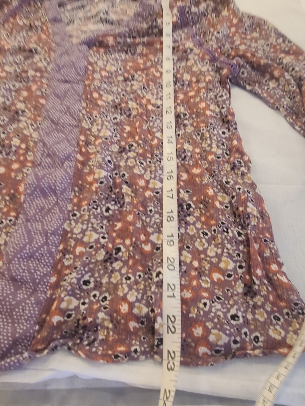 Lavender Pink Floral Boho Top, Medium but Fits Small - Picture 7 of 8